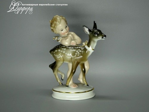 Купить фарфоровую статуэтку Rosenthal Путти с олененком